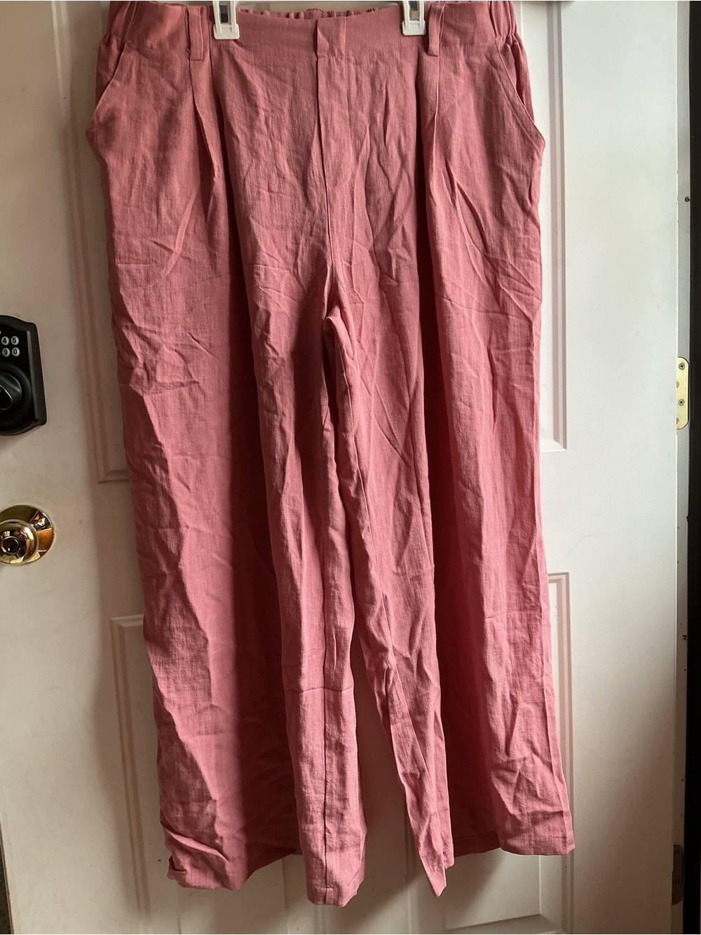 Halara Wide Leg Dress Pants 1X Dusty Pink High Rise Pull On Office Casual - Picture 3 of 11
